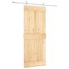vidaXL Drsna vrata Naravna in bela 85 x 210 cm Masiven borov les