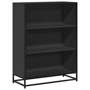 vidaXL Knjižna omara črna 80,5x35x107,5 cm iverna plo&scaron;ča