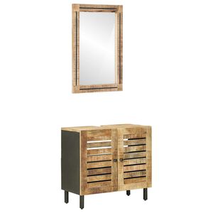 vidaXL Komplet omaric za kopalnico 2 kos Naravna 62 x 33 x 58 cm