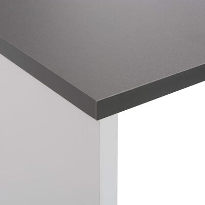 vidaXL Barska miza z 2 površinama bela in siva 130x40x120 cm