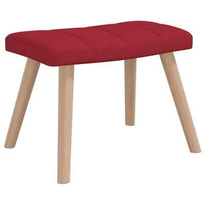 vidaXL Gugalni stol s stolčkom vinsko rdeče blago