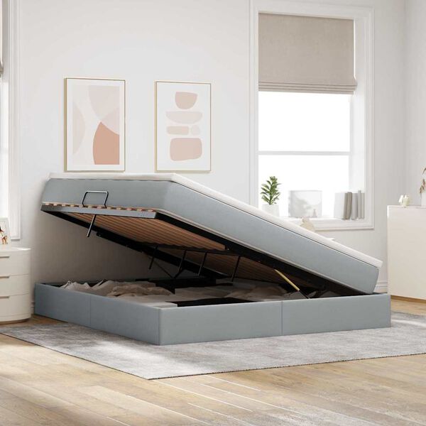 vidaXL Postelja z dodatnim prostorom za shranjevanje in vzmetnico