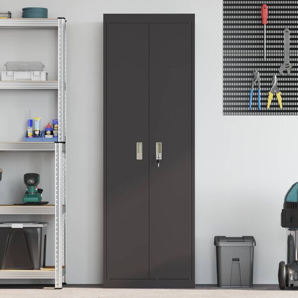 vidaXL Omarica za shranjevanje 2 pcs Črna 60 x 40 x 180 cm