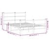 vidaXL Kovinski posteljni okvir z vzglavjem in vznožjem&nbsp;črn 140x190 cm