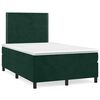 vidaXL Box spring postelja z vzmetnico temno zelena 120x200 cm žamet