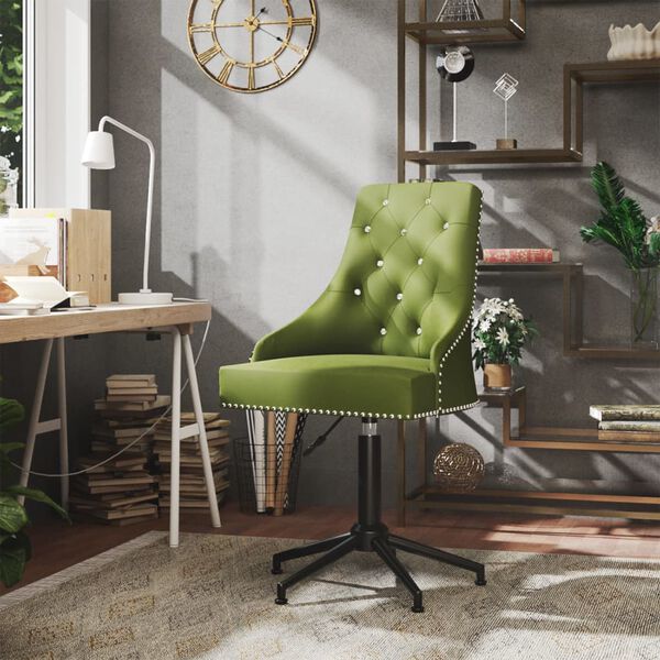 vidaXL Vrtljiv jedilni stol svetlo zelen žamet