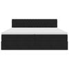 vidaXL Postelja z LED lučmi z vzglavjem Črna 180 x 200 cm Žamet