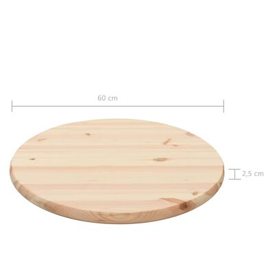 vidaXL Mizne plošče naravna borovina 6 kosov okrogle 25 mm 60 cm