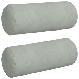 vidaXL Blazine 2 pcs Svetlo siva &Oslash; 15 x 40 cm Žametna tkanina