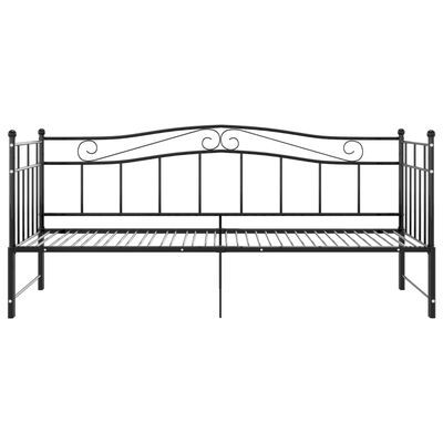vidaXL Izvlečni posteljni okvir črn kovinski 90x200 cm