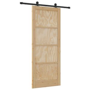 vidaXL Drsna vrata ORKDAL 86 x 211 cm Trdna borovina Naravna