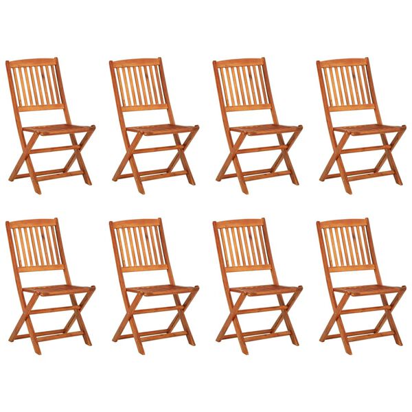 vidaXL Vrtna jedilna garnitura 9-delna 180x90x75 cm trden akacijev les