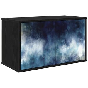 vidaXL Stenska TV omarica RAALTE 69 x 33 x 40 cm Črni hrast