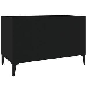 vidaXL Omarica za gramofonske plo&scaron;če črna 74,5x38x48 cm inženirski les