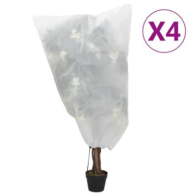 vidaXL Prevleka za rastline iz flisa z vrvico 4 kosi 70 g/m² 0,8x1 m