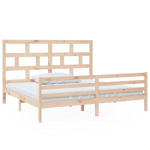 vidaXL Posteljni okvir iz borovine 200x200 cm