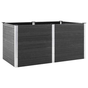 vidaXL Visoka greda 200x100x91 cm WPC siva