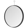 vidaXL Viseče ogledalo s kavljem črno 50 cm