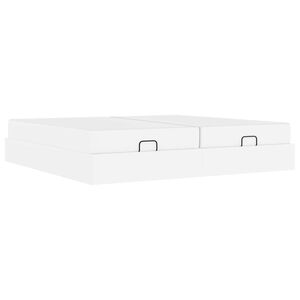 vidaXL Posteljni okvir z vzmetnico z vzmetnico 2 pcs Bela PVC