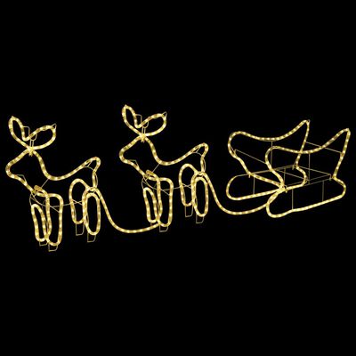 vidaXL Božični jeleni in sani zunanja dekoracija 576 LED lučk