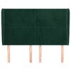 vidaXL Vzglavje z u&scaron;esi temno zeleno 147x23x118/128 cm žamet