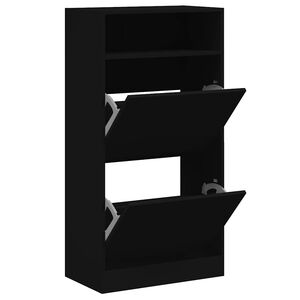 vidaXL Omarica za čevlje črna 60x34x116 cm inženirski les