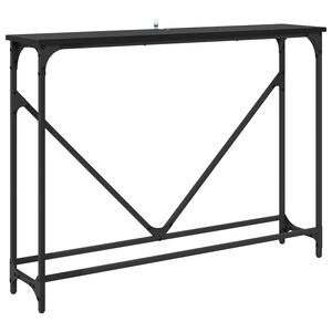 vidaXL Konzolna miza Črna Orehovina 102 x 23 x 75 cm Inženirski les