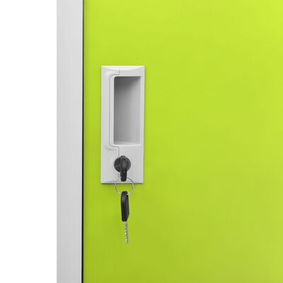 vidaXL Omara s ključavnico svetlo siva in zelena 90x45x92,5 cm jeklo