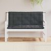 vidaXL Blazina za vrtno klop 2 kosa črn karo vzorec 120x50x7 cm blago