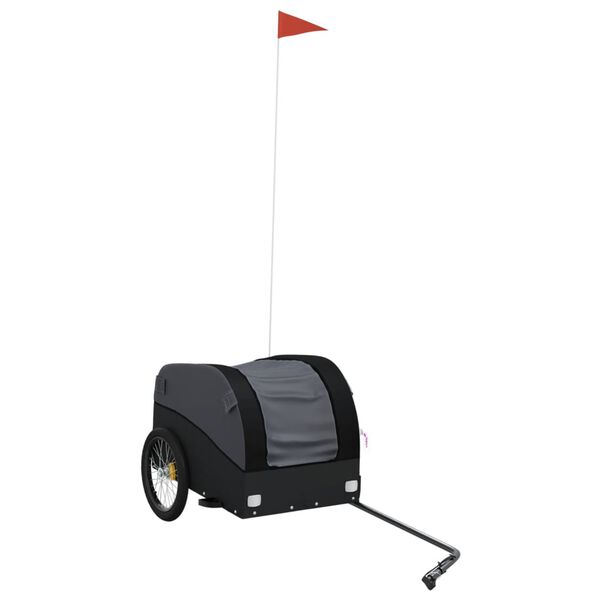 vidaXL Kolesarska prikolica črna 30 kg železo