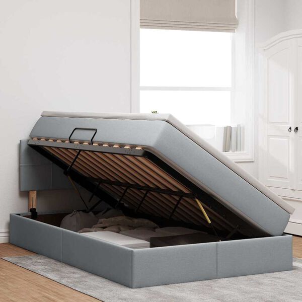 vidaXL Postelja z dodatnim prostorom za shranjevanje in vzmetnico