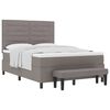 vidaXL Postelja z vzmetnico z vzglavjem Taupe 140 x 190 cm blago