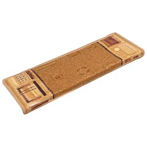vidaXL Samolepilne preproge za stopnice 15 kosov 65x21x4 cm bež