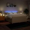 vidaXL Box spring postelja z vzmetnico krem 180x200 cm blago