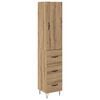 vidaXL Visok predalnik Umetni hrast 34,5 x 34 x 90 cm Inženirski les