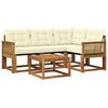 vidaXL Zunanja garnitura za sedenje z blazino 5 pcs Naravna in smetana