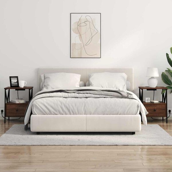 vidaXL Nočna omarica Rjav hrast 41,5 x 40,5 x 55 cm Konstruiran les