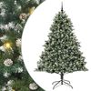 vidaXL Umestno božično drevo Zelena 210 cm PVC, plastika in jeklo