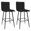 vidaXL Barski stolčki 2 kosa črn žamet