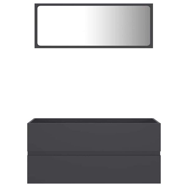 vidaXL Kopalni&scaron;ko pohi&scaron;tvo 2 kosa sive barve iverna plo&scaron;ča