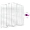vidaXL Obokane gabion košare 6 kosov 200x50x180/200cm pocinkano železo