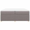 vidaXL Box spring postelja z vzmetnico taupe 200x200 cm blago