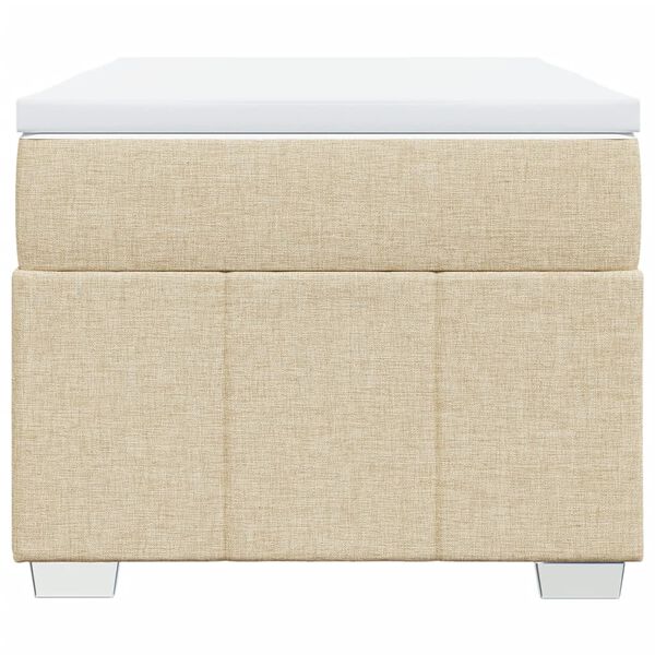 vidaXL Box spring postelja z vzmetnico krem 90x200 cm blago