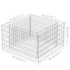 vidaXL Visoka greda gabion pocinkano jeklo 90x90x50 cm