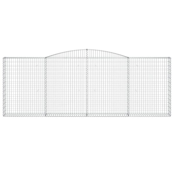 vidaXL Obokane gabion košare 2 kosa 400x30x140/160 cm pocinkano železo