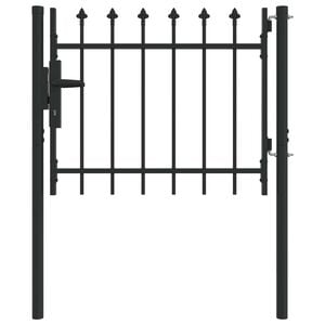 vidaXL Ograjna vrata BOXTEL 103 x 124,5 cm Pra&scaron;no lakirano jeklo Siva
