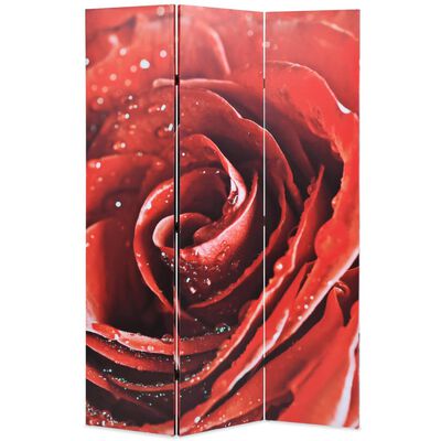 vidaXL Zložljiv paravan 120x170 cm vrtnica rdeč