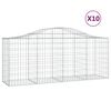 vidaXL Obokane gabion ko&scaron;are 10 kosov 200x50x80/100 cm cinkano železo