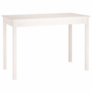 vidaXL Jedilna miza bela 110x55x75 cm trdna borovina
