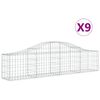 vidaXL Obokane gabion ko&scaron;are 9 kosov 200x30x40/60 cm pocinkano železo